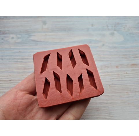 Silicone mold, Macaroni pasta, style 4, 9 elements, ~ 2.5-2.7 cm, H:0.7-0.8 cm