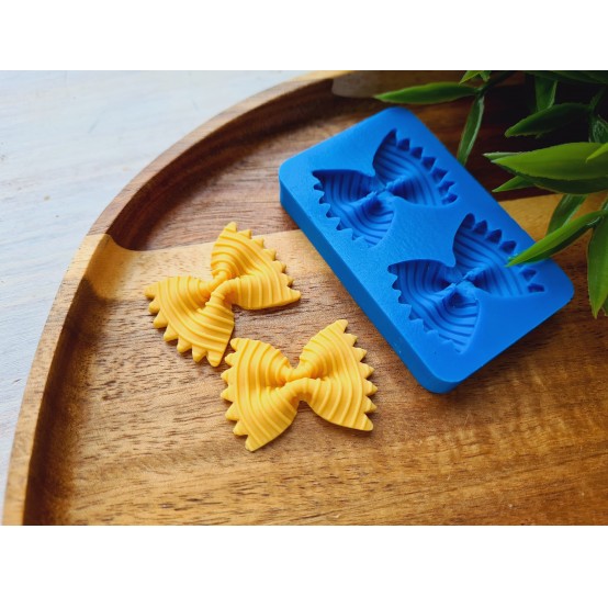 Silicone mold, Macaroni bow, style 6, 2 elements, ~ 2.4*3.2 cm, H:0.6 cm