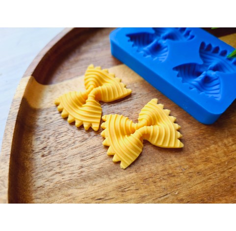 Silicone mold, Macaroni bow, style 6, 2 elements, ~ 2.4*3.2 cm, H:0.6 cm