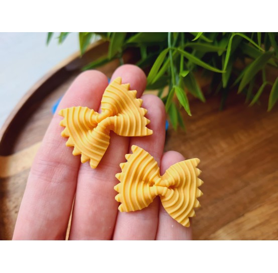 Silicone mold, Macaroni bow, style 6, 2 elements, ~ 2.4*3.2 cm, H:0.6 cm