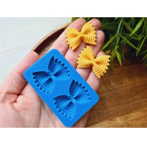 Silicone mold, Macaroni bow, style 6, 2 elements, ~ 2.4*3.2 cm, H:0.6 cm