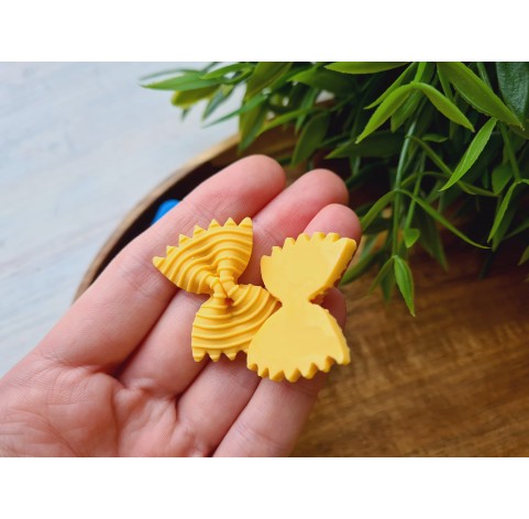 Silicone mold, Macaroni bow, style 6, 2 elements, ~ 2.4*3.2 cm, H:0.6 cm