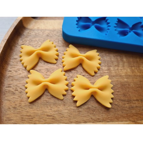 Silicone mold, Macaroni bow, style 7, 4 elements, ~ 2.4*3.3 cm, H:0.6 cm