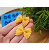 Silicone mold, Macaroni bow, style 7, 4 elements, ~ 2.4*3.3 cm, H:0.6 cm