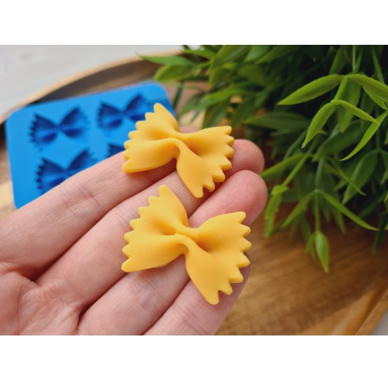 Silicone mold, Macaroni bow, style 7, 4 elements, ~ 2.4*3.3 cm, H:0.6 cm