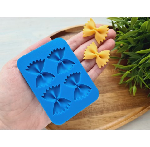 Silicone mold, Macaroni bow, style 7, 4 elements, ~ 2.4*3.3 cm, H:0.6 cm