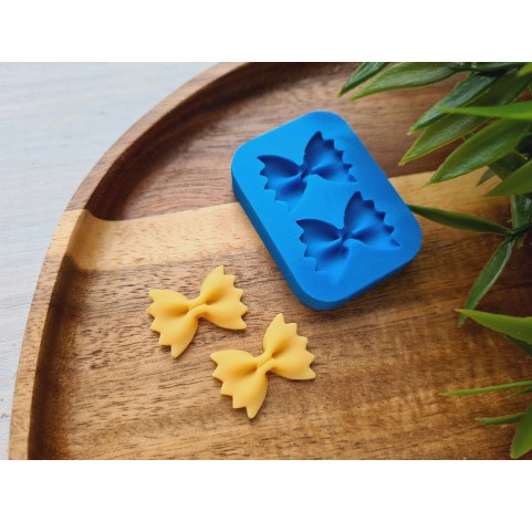 Silicone mold, Macaroni bow, style 8, 2 elements, ~ 1.6*2.2 cm, H:0.4 cm