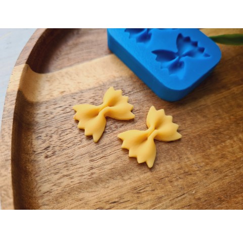 Silicone mold, Macaroni bow, style 8, 2 elements, ~ 1.6*2.2 cm, H:0.4 cm