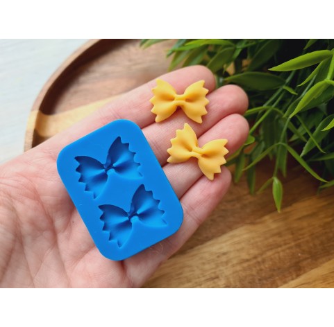 Silicone mold, Macaroni bow, style 8, 2 elements, ~ 1.6*2.2 cm, H:0.4 cm