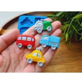 Silicone mold, Car, 4 elements, ~ 2.2-3.2 cm, H:0.5-0.7 cm