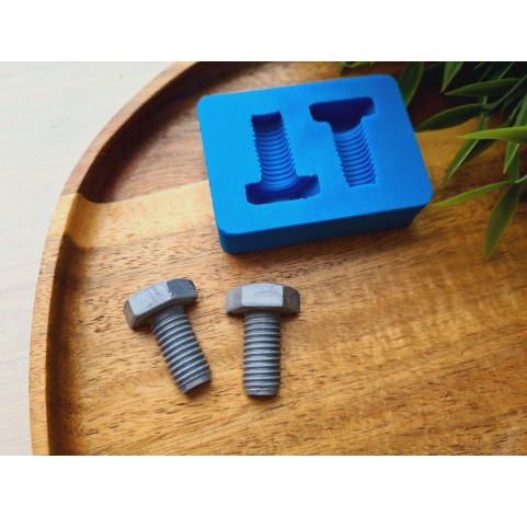 Silicone mold, Screw, style 1, 2 elements, ~ 1.8*2.6 cm, H:0.9 cm