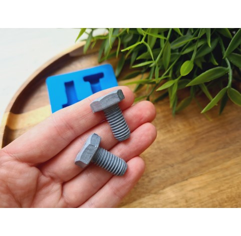 Silicone mold, Screw, style 1, 2 elements, ~ 1.8*2.6 cm, H:0.9 cm