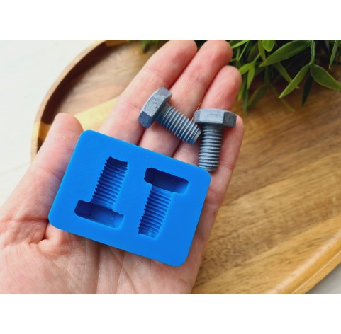 Silicone mold, Screw, style 1, 2 elements, ~ 1.8*2.6 cm, H:0.9 cm
