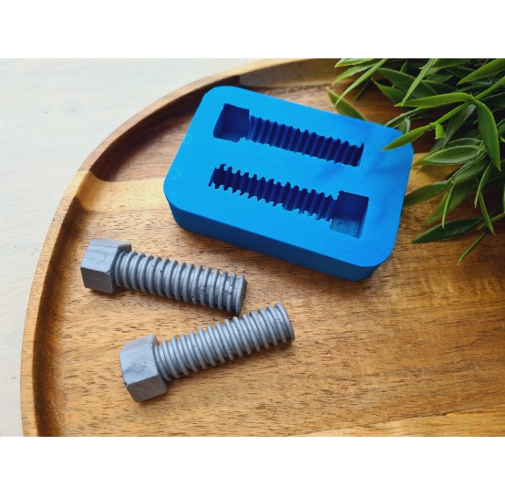 Silicone mold, Screw, style 3, 2 elements, ~ 0.9*5.3 cm, H:1.1 cm