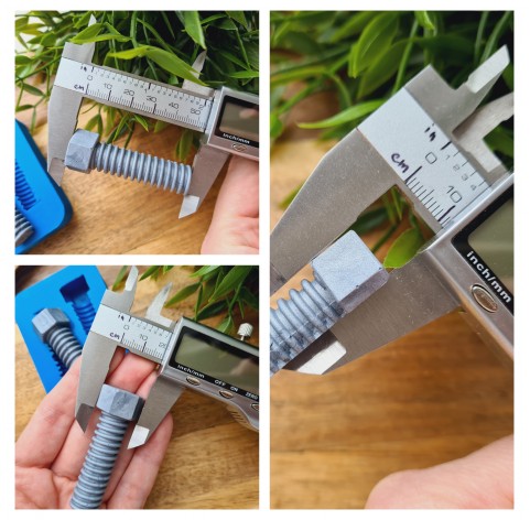 Silicone mold, Screw, style 3, 2 elements, ~ 0.9*5.3 cm, H:1.1 cm