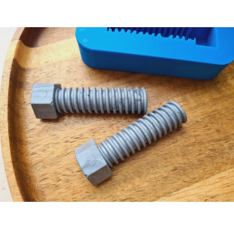 Silicone mold, Screw, style 3, 2 elements, ~ 0.9*5.3 cm, H:1.1 cm