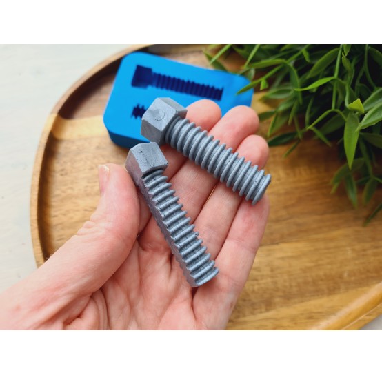 Silicone mold, Screw, style 3, 2 elements, ~ 0.9*5.3 cm, H:1.1 cm