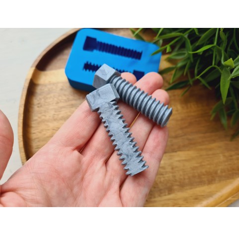 Silicone mold, Screw, style 3, 2 elements, ~ 0.9*5.3 cm, H:1.1 cm