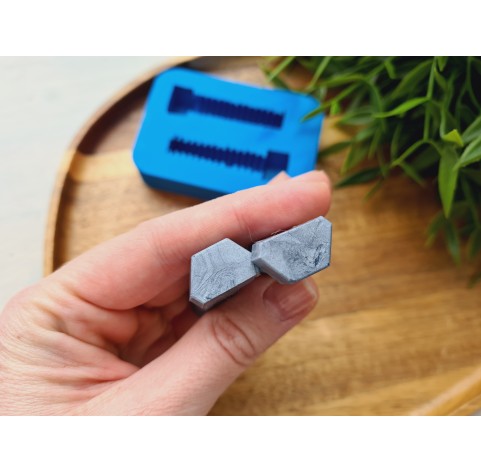 Silicone mold, Screw, style 3, 2 elements, ~ 0.9*5.3 cm, H:1.1 cm