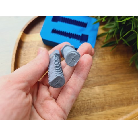 Silicone mold, Screw, style 3, 2 elements, ~ 0.9*5.3 cm, H:1.1 cm
