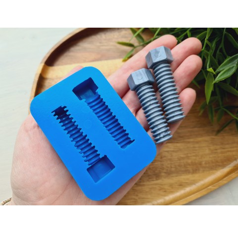 Silicone mold, Screw, style 3, 2 elements, ~ 0.9*5.3 cm, H:1.1 cm