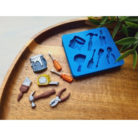 Silicone mold, Tools, style 1, 7 elements, ~ 0.5-2.6 cm, H:0.3-0.5 cm