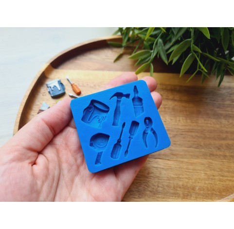 Silicone mold, Tools, style 1, 7 elements, ~ 0.5-2.6 cm, H:0.3-0.5 cm