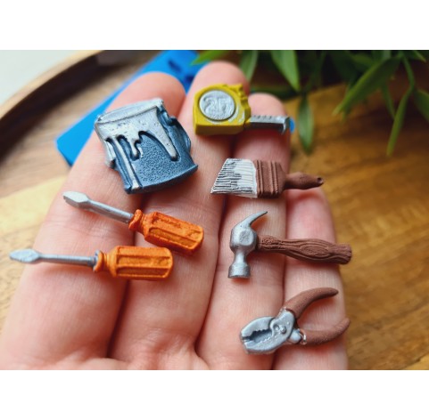 Silicone mold, Tools, style 1, 7 elements, ~ 0.5-2.6 cm, H:0.3-0.5 cm