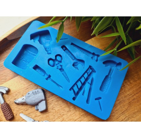 Silicone mold, Tools, style 2, 10 elements, ~ 0.5-3.4 cm, H:0.2-0.6 cm