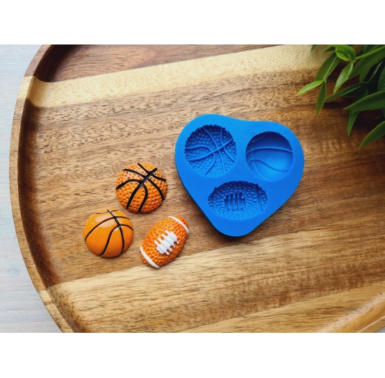 Silicone mold, Set of balls, style 1, ~ Ø 2.4-2.8*1.7 cm, H:0.7-0.9 cm