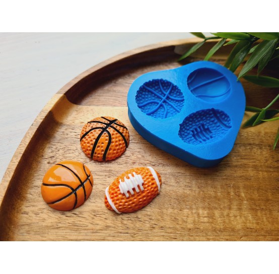 Silicone mold, Set of balls, style 1, ~ Ø 2.4-2.8*1.7 cm, H:0.7-0.9 cm