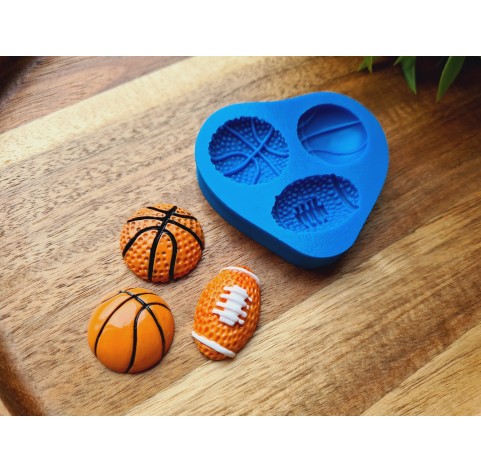 Silicone mold, Set of balls, style 1, ~ Ø 2.4-2.8*1.7 cm, H:0.7-0.9 cm