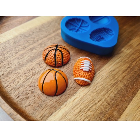 Silicone mold, Set of balls, style 1, ~ Ø 2.4-2.8*1.7 cm, H:0.7-0.9 cm