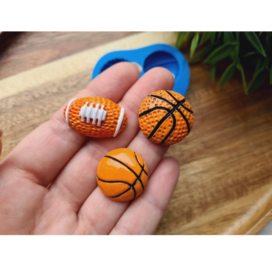Silicone mold, Set of balls, style 1, ~ Ø 2.4-2.8*1.7 cm, H:0.7-0.9 cm