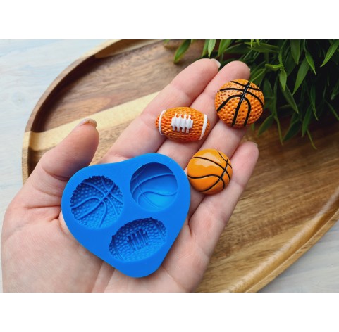 Silicone mold, Set of balls, style 1, ~ Ø 2.4-2.8*1.7 cm, H:0.7-0.9 cm