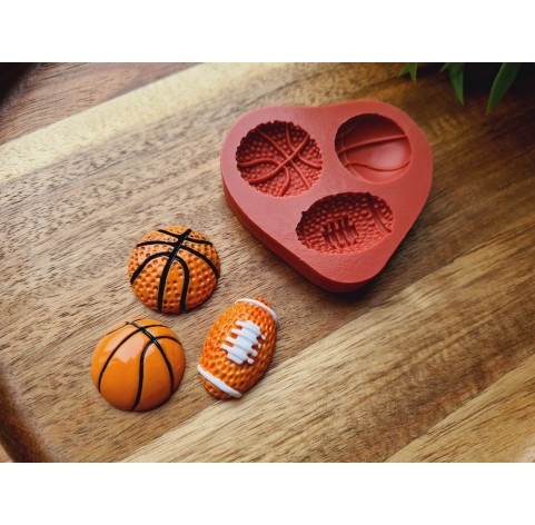 Silicone mold, Set of balls, style 1, ~ Ø 2.4-2.8*1.7 cm, H:0.7-0.9 cm