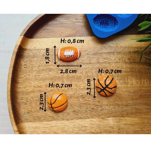 Silicone mold, Set of balls, style 1, ~ Ø 2.4-2.8*1.7 cm, H:0.7-0.9 cm