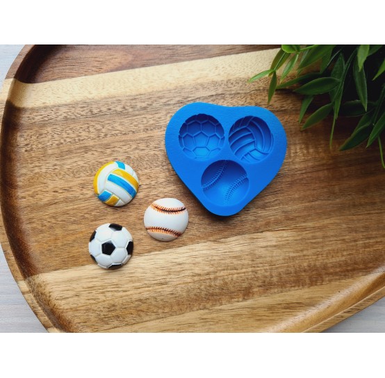 Silicone mold, Set of balls, style 2, ~ Ø 2.3 cm, H:0.8 cm