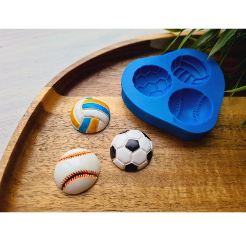 Silicone mold, Set of balls, style 2, ~ Ø 2.3 cm, H:0.8 cm