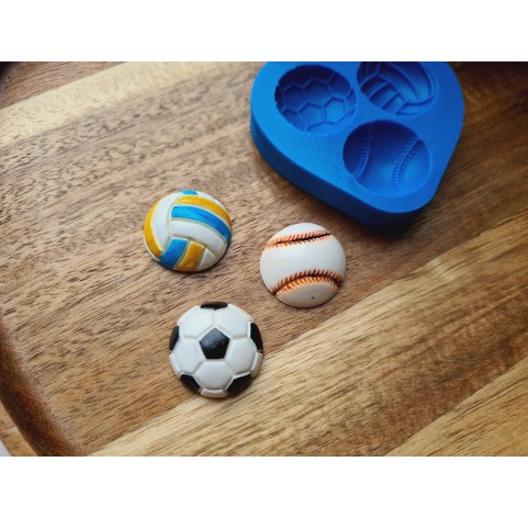 Silicone mold, Set of balls, style 2, ~ Ø 2.3 cm, H:0.8 cm