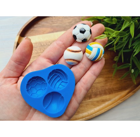 Silicone mold, Set of balls, style 2, ~ Ø 2.3 cm, H:0.8 cm