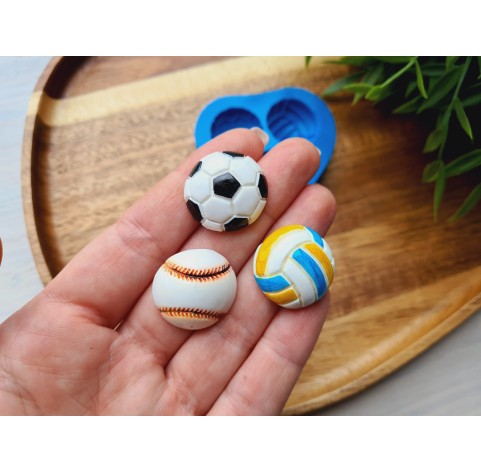 Silicone mold, Set of balls, style 2, ~ Ø 2.3 cm, H:0.8 cm