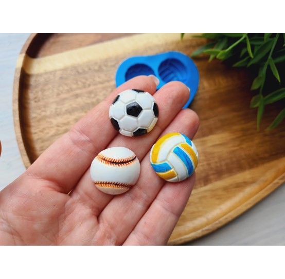 Silicone mold, Set of balls, style 2, ~ Ø 2.3 cm, H:0.8 cm