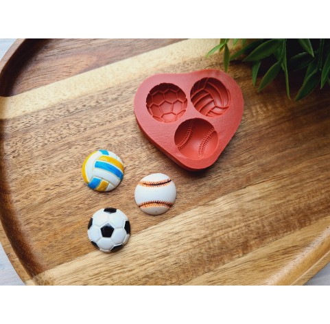 Silicone mold, Set of balls, style 2, ~ Ø 2.3 cm, H:0.8 cm