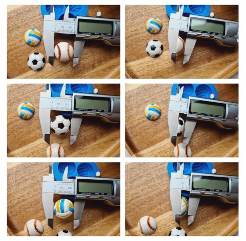 Silicone mold, Set of balls, style 2, ~ Ø 2.3 cm, H:0.8 cm
