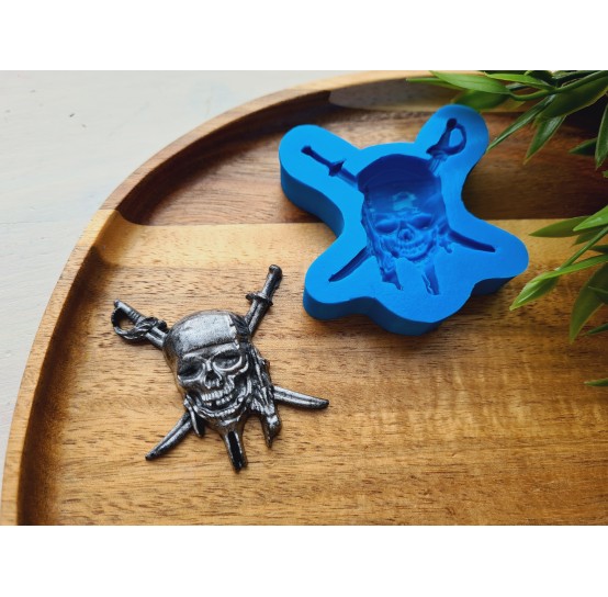 Silicone mold, Skull, style 1, pirate, ~ 4.7*5.2 cm, H:1.1 cm