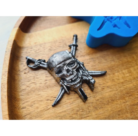 Silicone mold, Skull, style 1, pirate, ~ 4.7*5.2 cm, H:1.1 cm