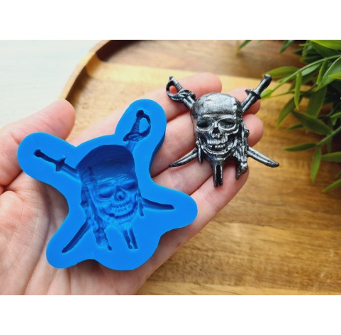 Silicone mold, Skull, style 1, pirate, ~ 4.7*5.2 cm, H:1.1 cm