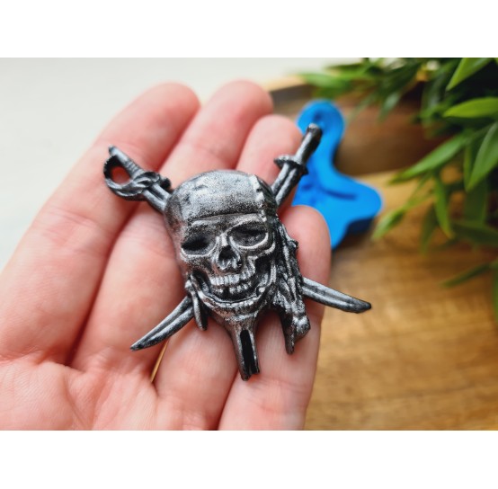 Silicone mold, Skull, style 1, pirate, ~ 4.7*5.2 cm, H:1.1 cm