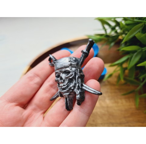 Silicone mold, Skull, style 1, pirate, ~ 4.7*5.2 cm, H:1.1 cm